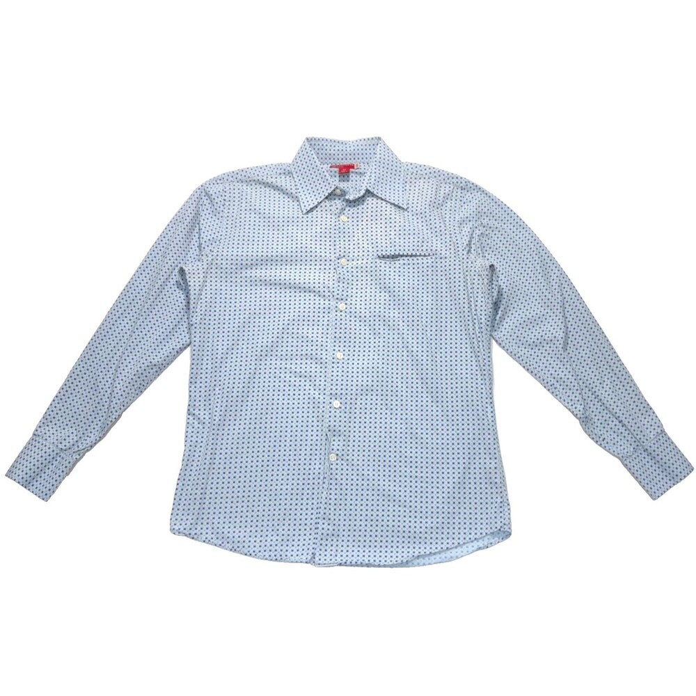 Vintage Guess Button Up Shirt Mens Y2K Blue Abstract Geometric Western Cowboy S